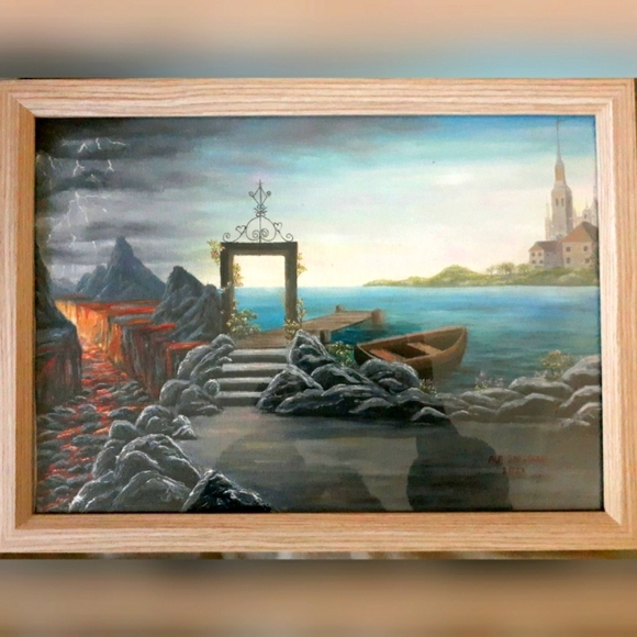 Other - Magical door oil painting